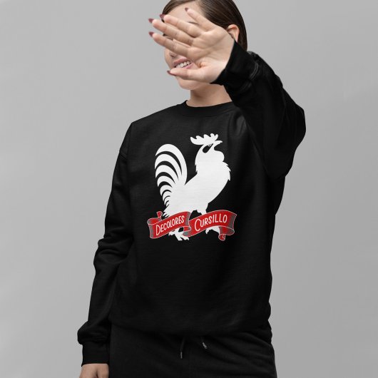 DeColores Cursillo-Hahn-Silhouette mit Banner Sweatshirt