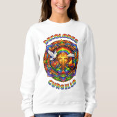 DeColores Cursillo-Kreuz-Taube-Hahn-Mandala Sweatshirt (Vorderseite)