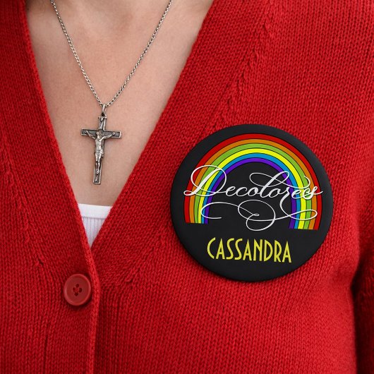 DeColores Cursillo Rainbow Faith Religion Button