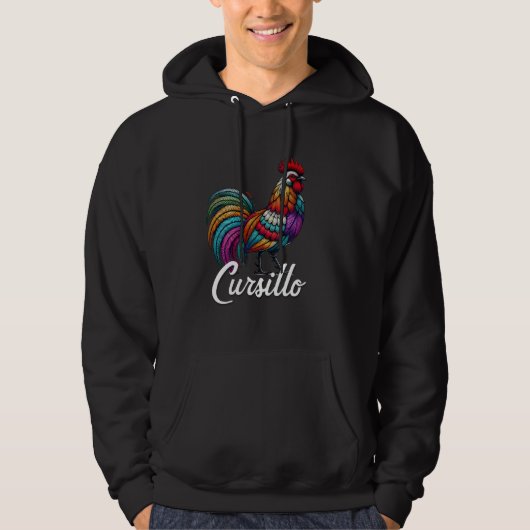DeColores Cursillo Rainbow Rooster Katholik 6 Hoodie (Vorderseite)