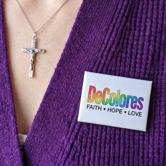 DeColores Cursillo Regenbogen Glaube Hoffnung Lieb Button