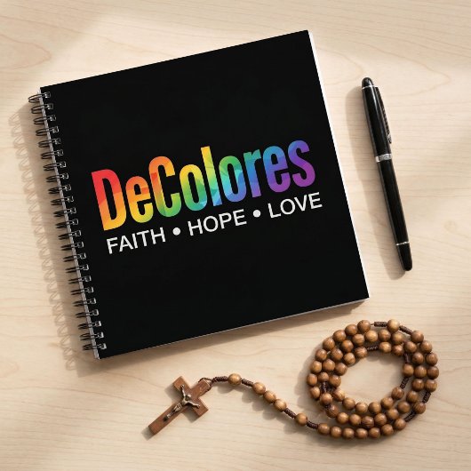 DeColores Cursillo Regenbogen Glaube Hoffnung Lieb Notizblock