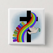 DeColores Cursillo Regenbogen mit Kreuz und Friede Button (Vorderseite)