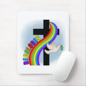 DeColores Cursillo Regenbogen mit Kreuz und Friede Mousepad (Mit Mouse)
