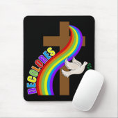 DeColores Cursillo Regenbogen mit Kreuz und Friede Mousepad (Mit Mouse)