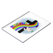 DeColores Cursillo Regenbogen mit Kreuz und Friede Notizblock (Linke Seite)
