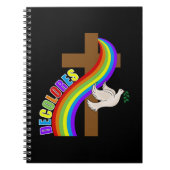 DeColores Cursillo Regenbogen mit Kreuz und Friede Notizblock (Vorderseite)