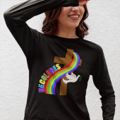 DeColores Cursillo Regenbogen mit Kreuz und Friede T-Shirt