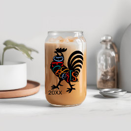 DeColores Cursillo Rooster Black Silhouette Dosenglas