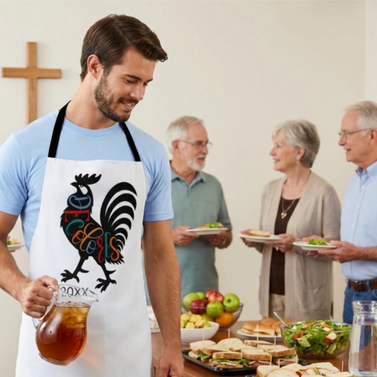 DeColores Cursillo Rooster Black Silhouette  Schürze