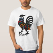 DeColores Cursillo Rooster Black Silhouette T-Shirt (Vorderseite)