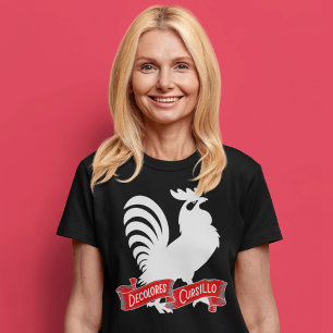 DeColores Cursillo Rooster Silhouette mit Banner T-Shirt