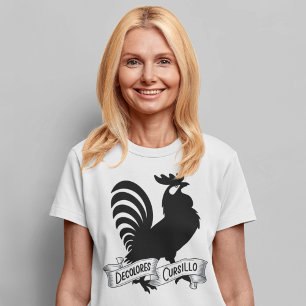 DeColores Cursillo Rooster Silhouette mit Banner T-Shirt