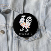 DeColores Cursillo Rooster White Silhouette Button (Beispiel)