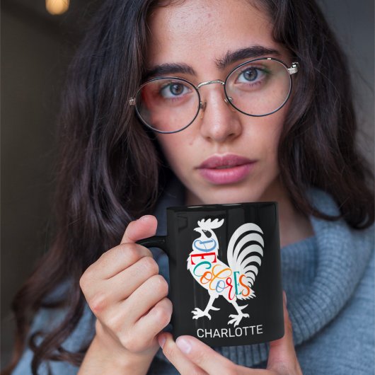 DeColores Cursillo Rooster White Silhouette Kaffeetasse