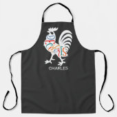DeColores Cursillo Rooster White Silhouette  Schürze (Vorderseite)