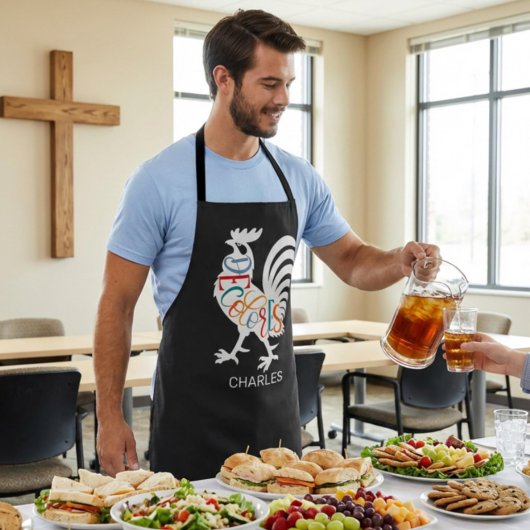 DeColores Cursillo Rooster White Silhouette  Schürze