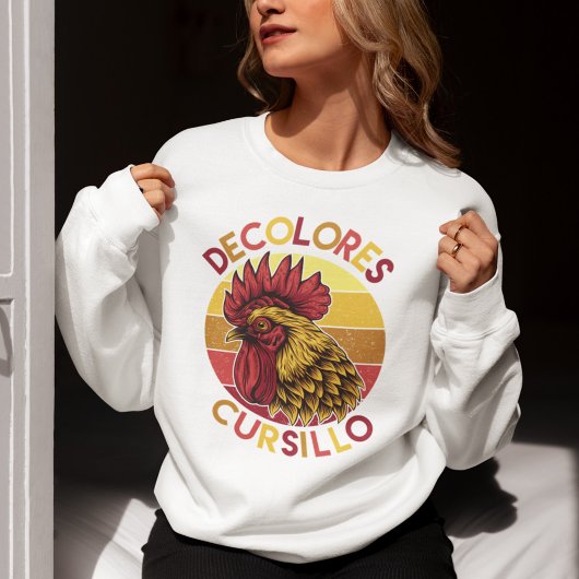 DeColores Cursillo Rooster with Distressed Sunset Sweatshirt
