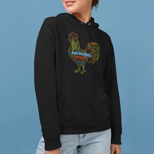 DeColores Cursillo Rooster Word Cloud  Hoodie