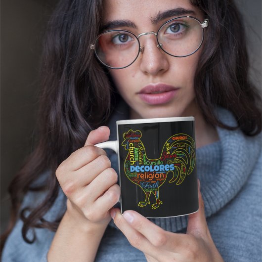 DeColores Cursillo Rooster Word Cloud Kaffeetasse