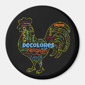 DeColores Cursillo Rooster Word Cloud Magnet (Vorne)