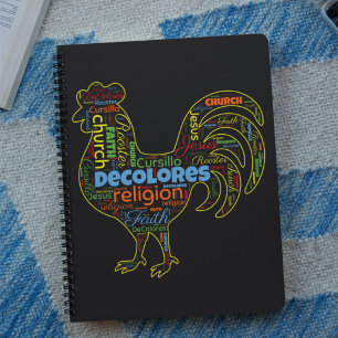 DeColores Cursillo Rooster Word Cloud Notizblock