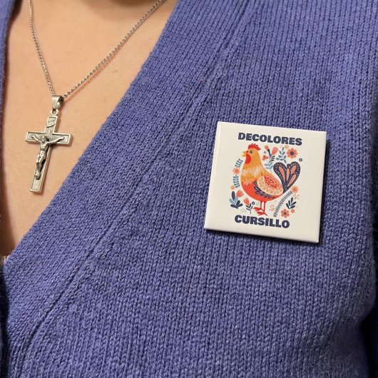 DeColores Cursillo-Vogelvolkskunst christlich Button