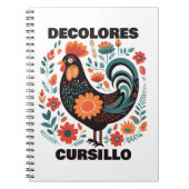 DeColores Cursillo Volkskunst Dunkler Bunter Hahn Notizblock (Vorderseite)