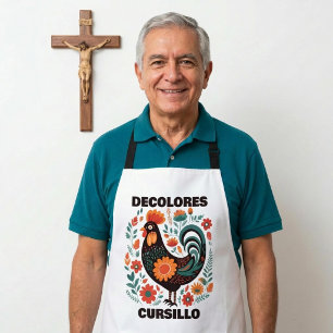 DeColores Cursillo Volkskunst Dunkler Bunter Hahn Schürze