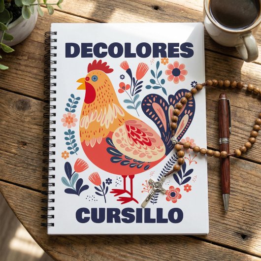 DeColores Cursillo Volkskunst Hahn Christlich Notizblock