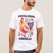 DeColores Cursillo Volkskunst Hahn Christlich T-Shirt (Vorderseite)