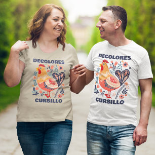 DeColores Cursillo Volkskunst Hahn Christlich T-Shirt