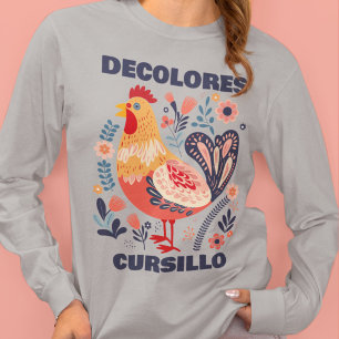 DeColores Cursillo Volkskunst Hahn Christlich T-Shirt