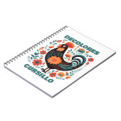 DeColores Cursillo Volkskunst Schwarzer Hahn Glaub Notizblock (Linke Seite)