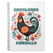 DeColores Cursillo Volkskunst Schwarzer Hahn Glaub Notizblock (Vorderseite)