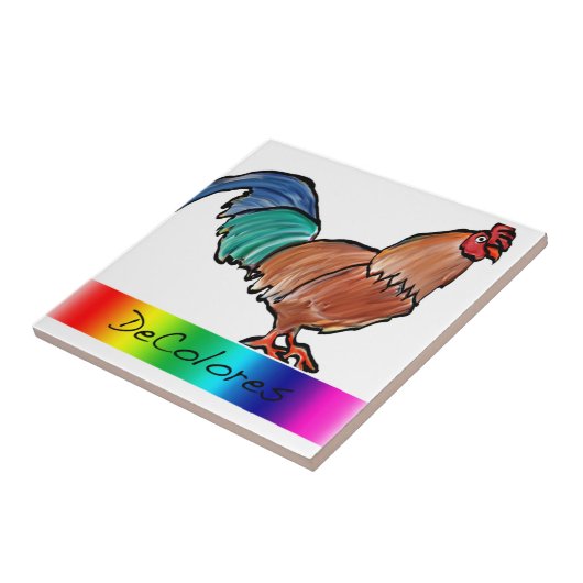 DeColores Hahn Fliese (Seite)