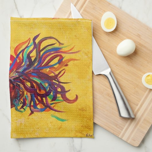 DeColores Hahn Geschirrtuch (Viertel Falte)