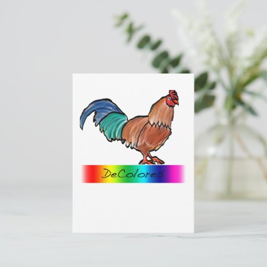 DeColores Hahn Postkarte (Stehend Vorderseite)