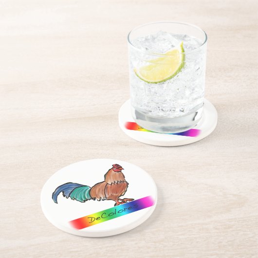 DeColores Hahn Untersetzer (Seite)