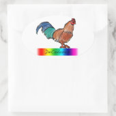 DeColores Rooster Ovaler Aufkleber (Tasche)