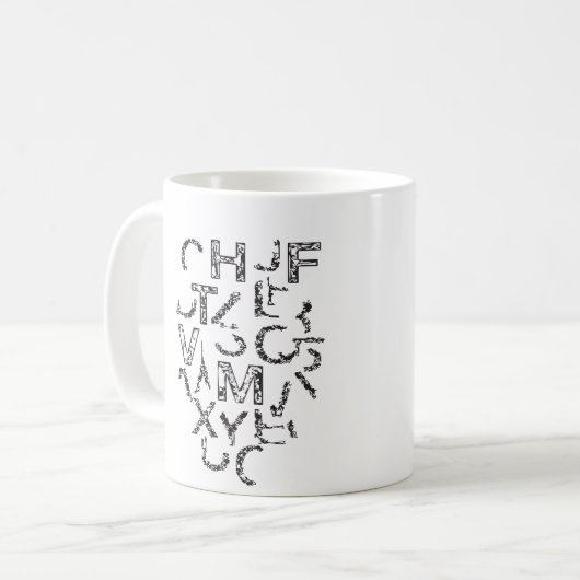 Deconstructed Alphabet Kaffeetasse (Vorderseite Links)