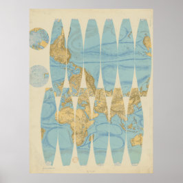 Deconstructed Earth Globe (1892) Poster