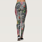 Deconstructed Floral Mandalas Seamless Pattern Leggings (Rückseite)