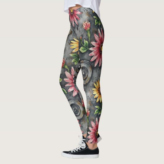 Deconstructed Floral Mandalas Seamless Pattern Leggings (Links)