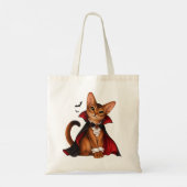 Decor Cute Abyssinian Cat Vampire Dracula Tragetasche (Rückseite)