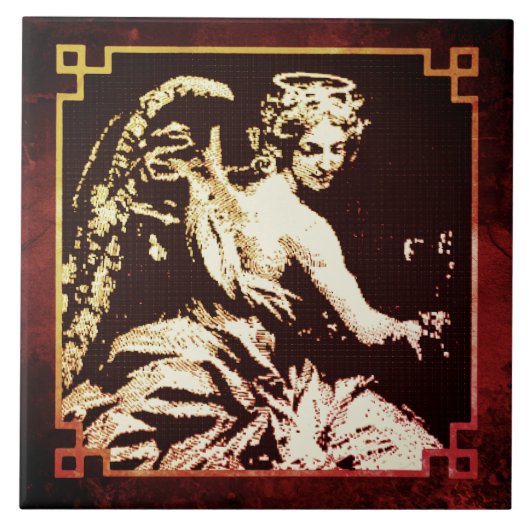 Décor Keramik Tile - Engel sind hell Fliese (Vorderseite)