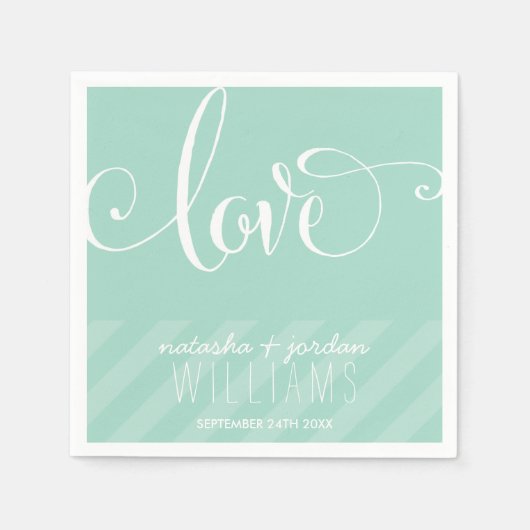 DECOR-Liebe mit eleganten Schrifttyp Serviette (Vorderseite)