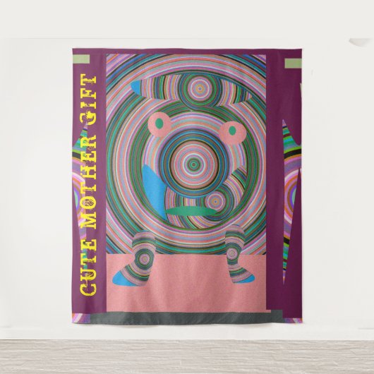 DECOR_Room_NIEDLICH MOTHER GIFT_PINK_RMDESIGNFLO55 Wandteppich (Vorderseite)