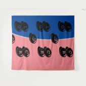 DECOR_Room NIEDLICH _PINK_BLUE_BLACK_RMDESIGNFLO55 Wandteppich (Vorderseite (Horizontal))
