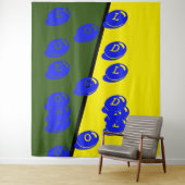 DECOR_Room NIEDLICH _YELLOW_BLUE_GREEN_RMDESIGNFLO Wandteppich (Beispiel)